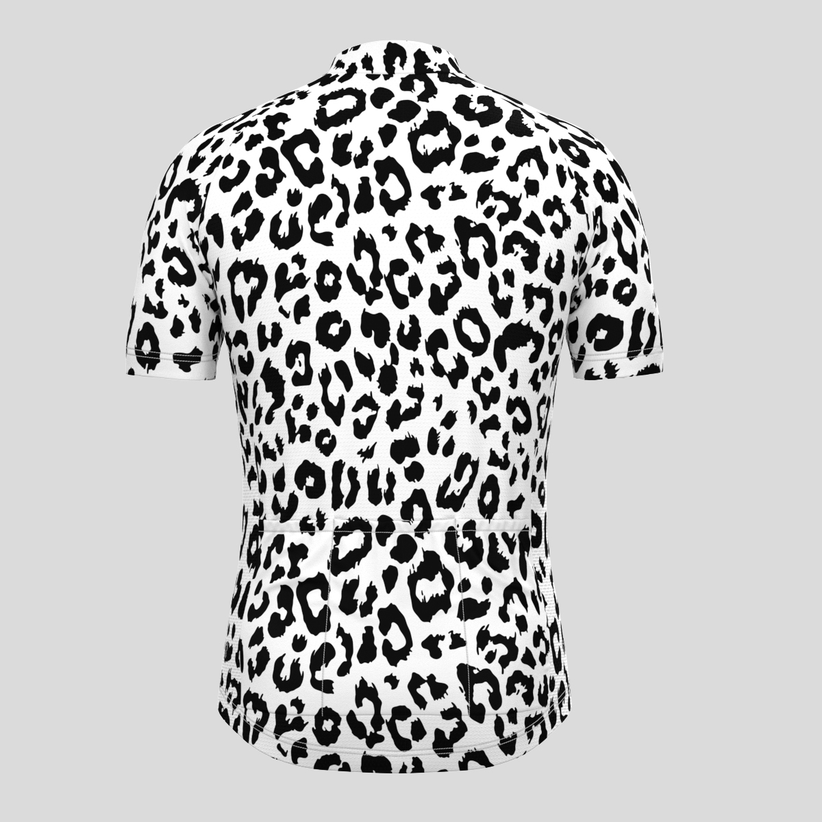Leopard Spots Men's Cycling Jersey - Black/White