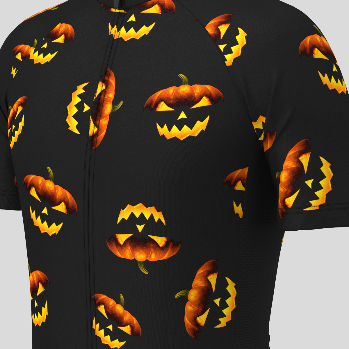Men's Halloween Cycling Jersey - Pumpkin