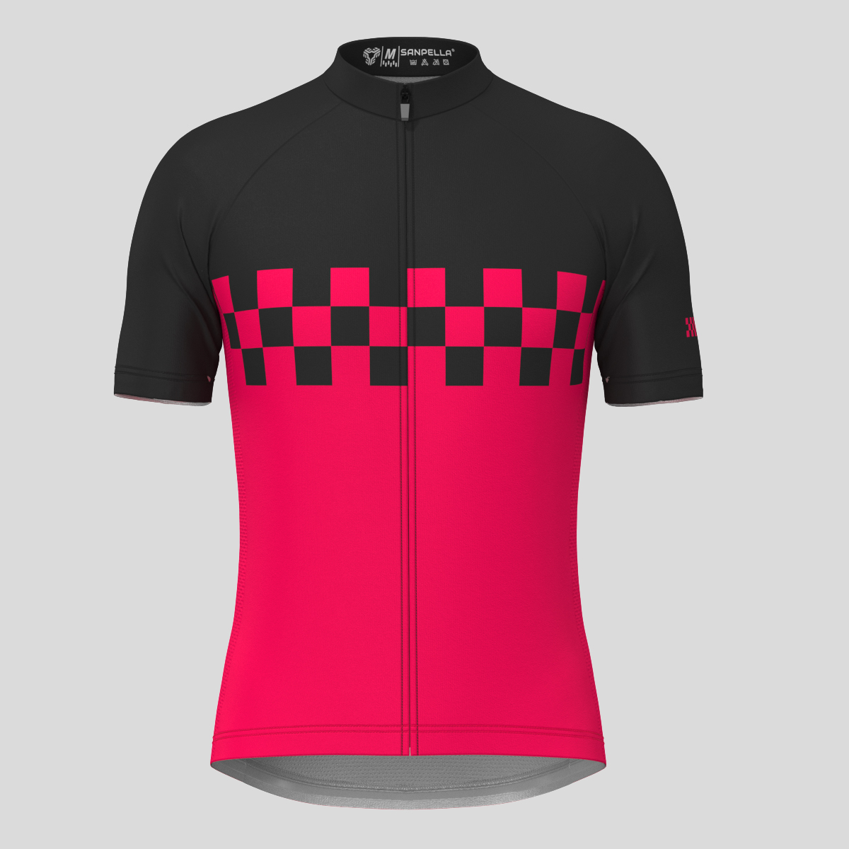 Men's Checkered Flag Cycling Jersey - Jester Red