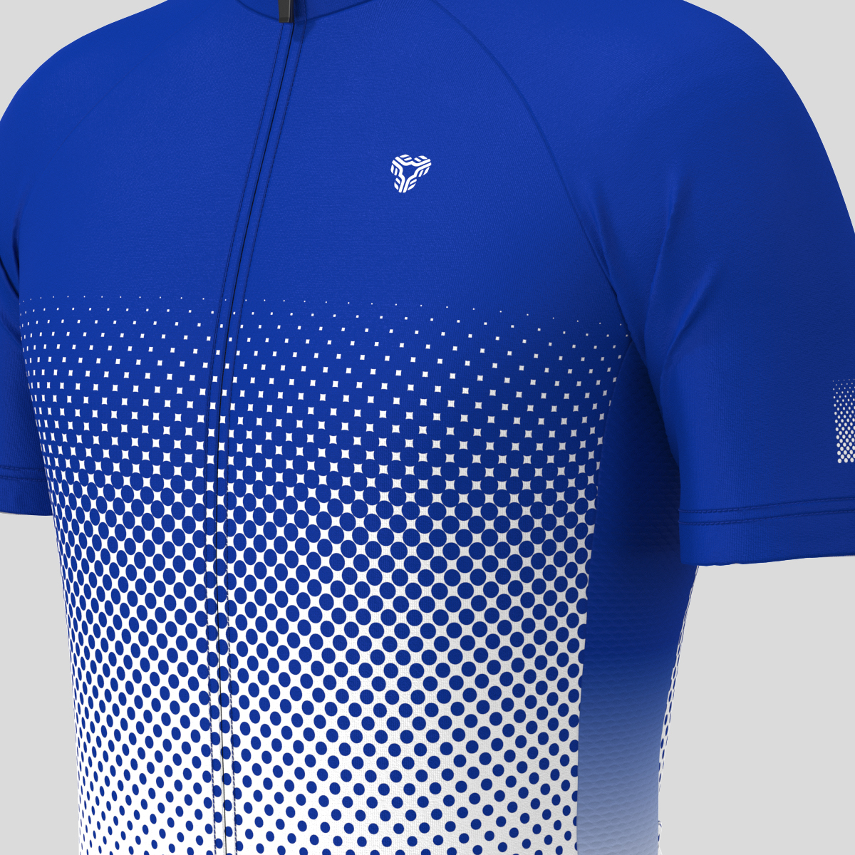 Polka Dot Gradient Men's Cycling Jersey - Racing Blue