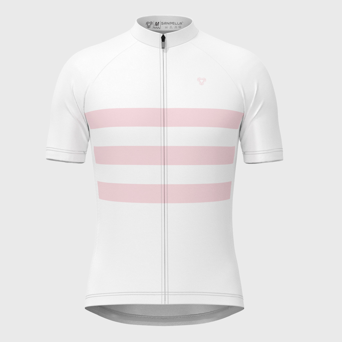 Men's Classic Stripes Cycling Jersey - White/Pink