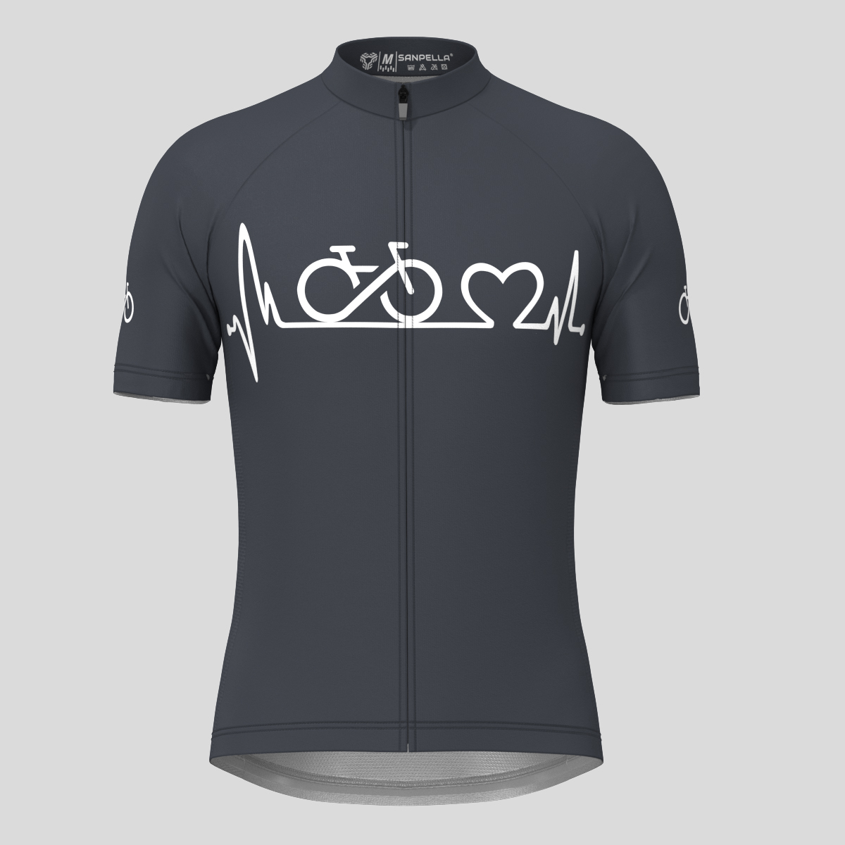 Bike Heartbeat Men's Cycling Jersey - Graphite 