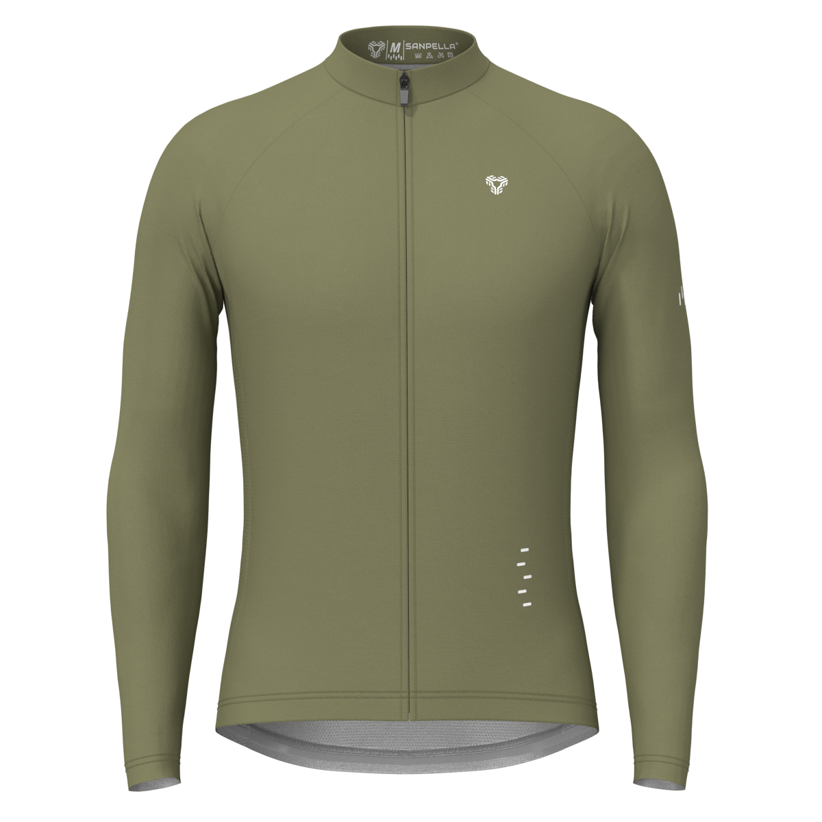 Men's Minimal Solid LS Cycling Jersey - Olive