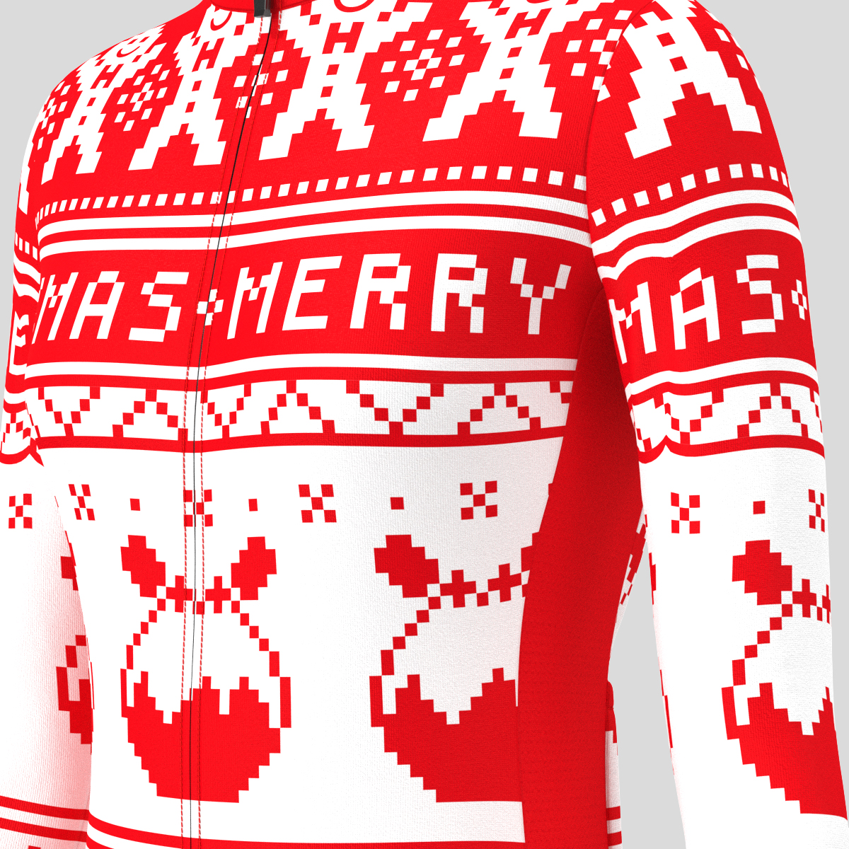 Christmas Sweater Gingerbread Man pudding Women's LS Cycling Jersey