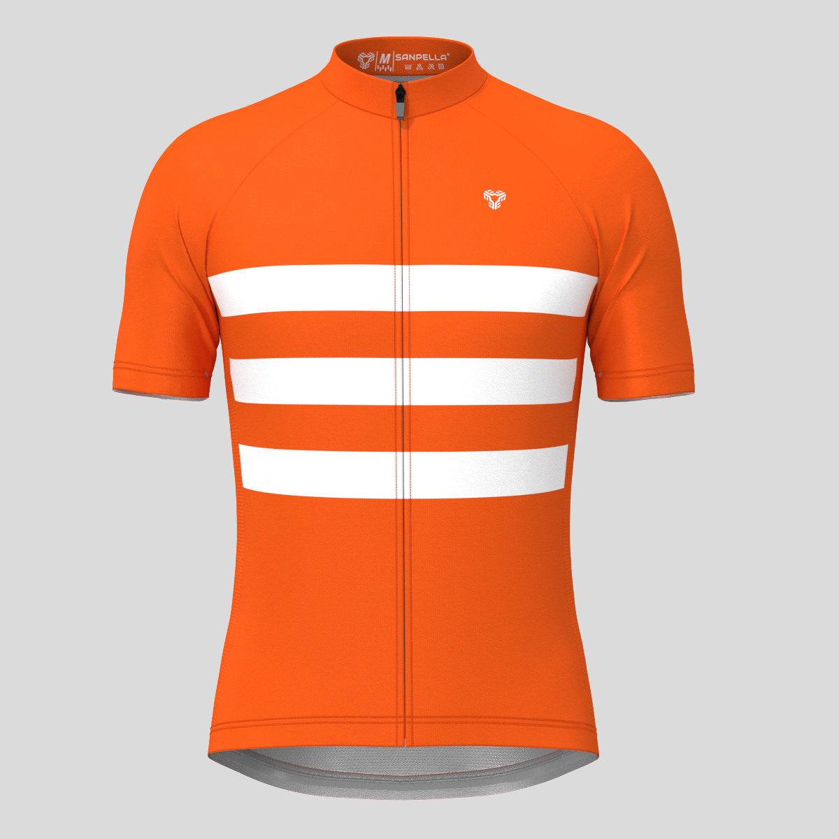 Men's Classic Stripes Cycling Jersey - Tangerine