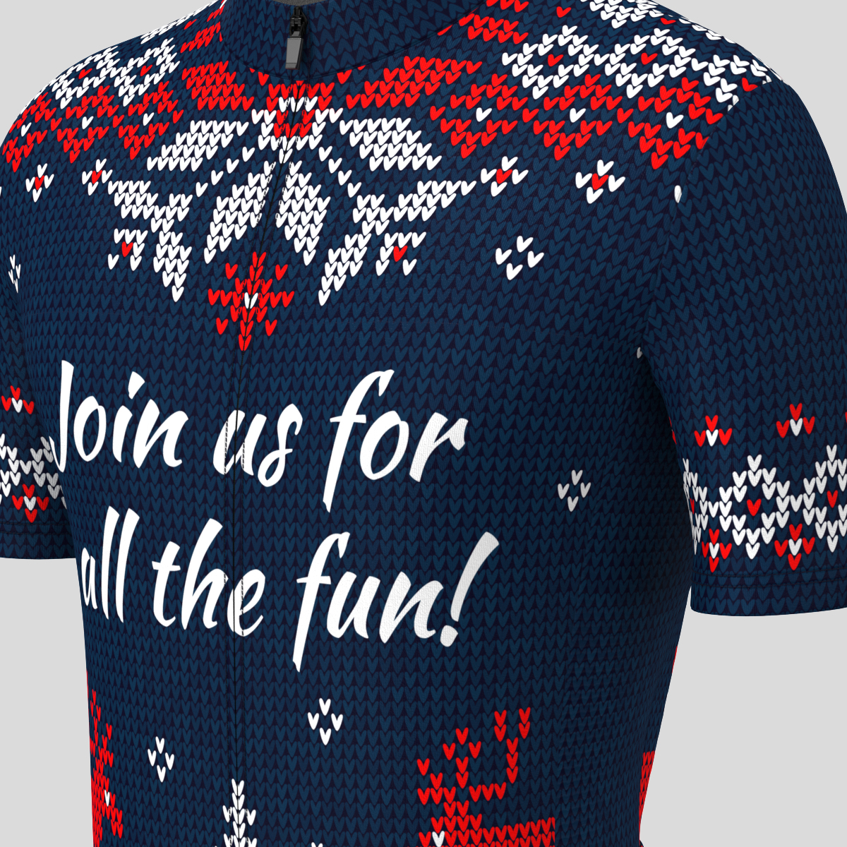 XMAS Ugly Sweater Themed Men's Cycling Jersey - Blue