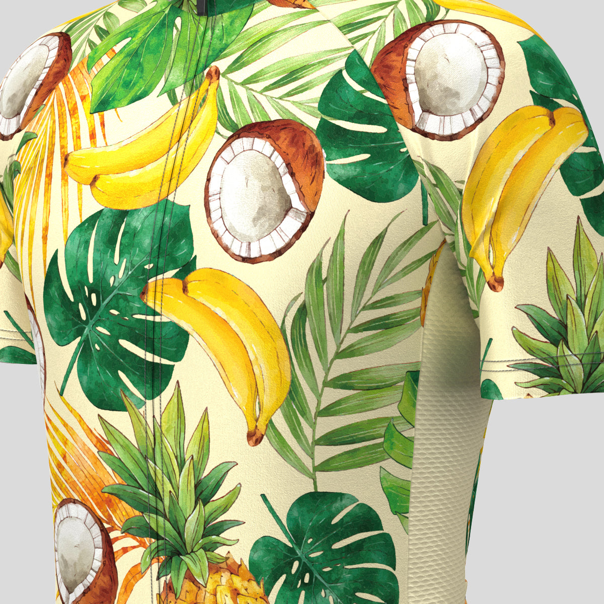 Hawaii Tropical Floral Men's Cycling Jersey-Yellow
