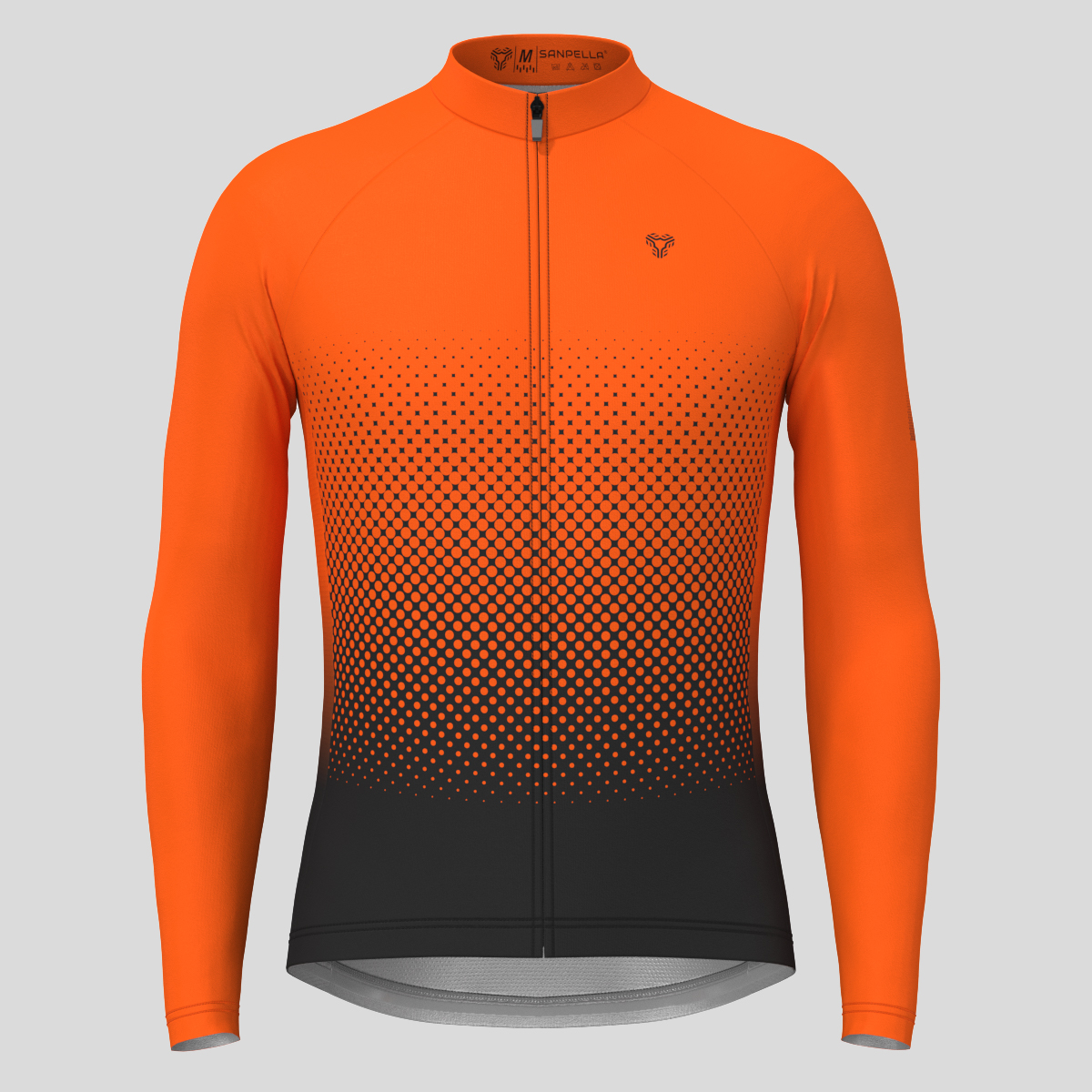 Polka Dot Gradient Men's LS Cycling Jersey - Tangerine
