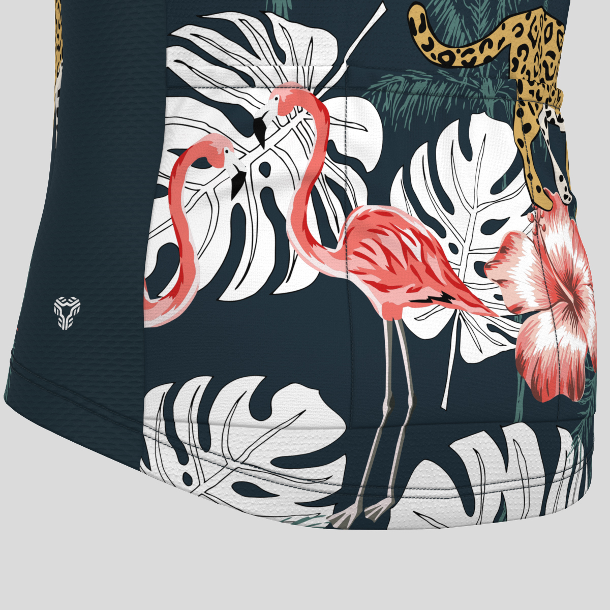 Pink Flamingo Leopard Print Men's Cycling Jersey