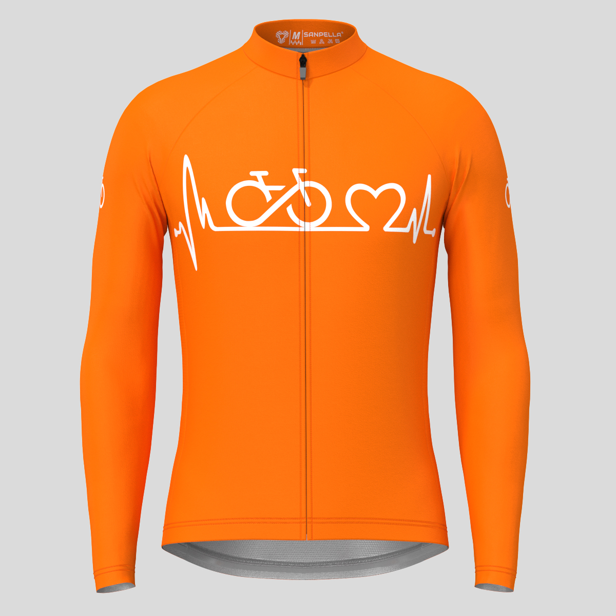 Bike Heartbeat Men's LS Cycling Jersey - Orange