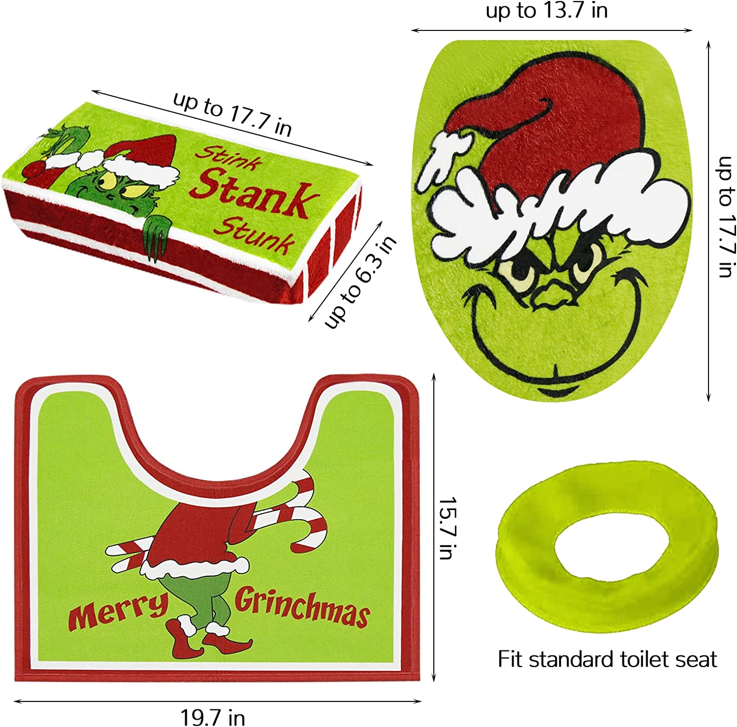 Christmas Decorations -Grinch Xmas Bathroom Sets-Topselling