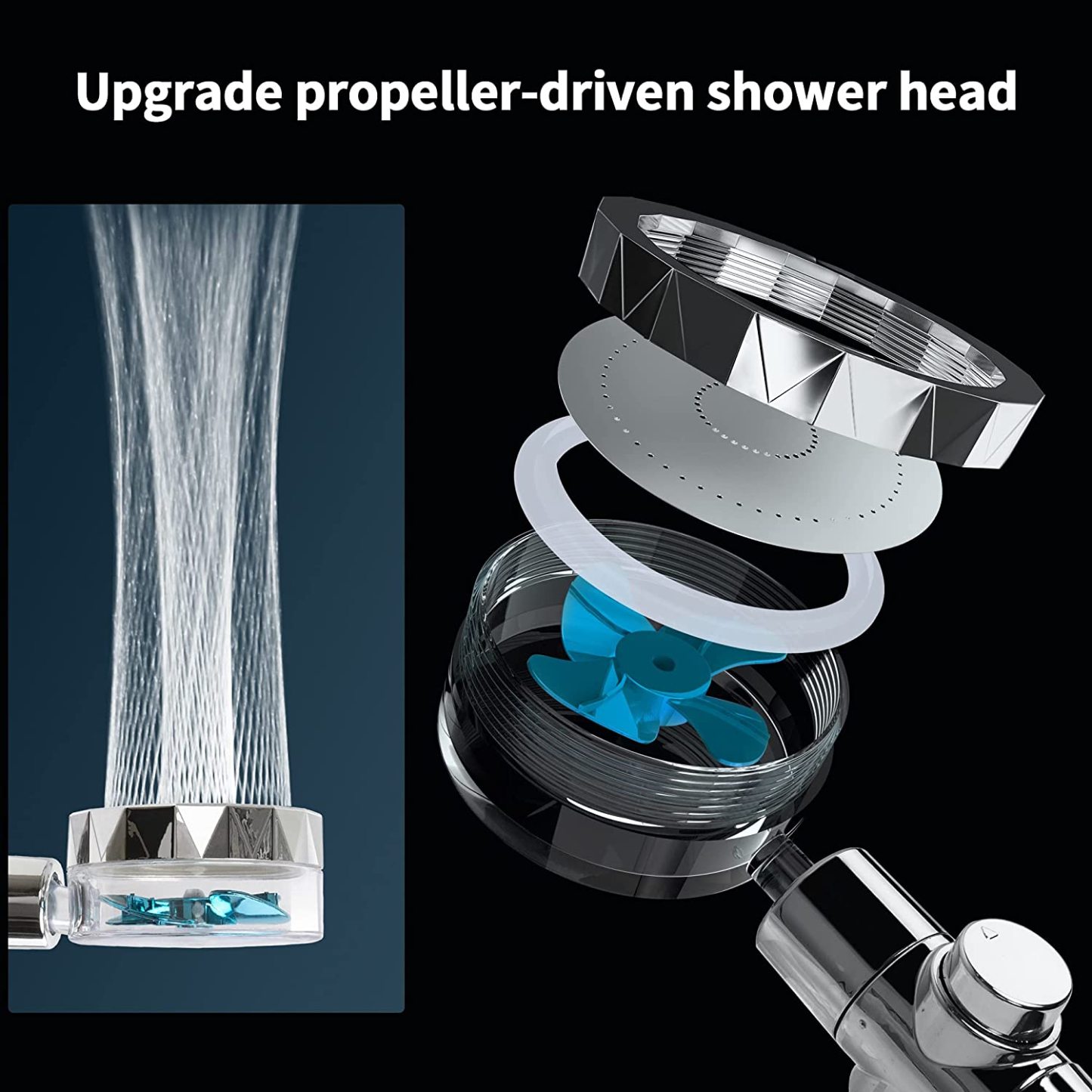 Handheld Turbo Fan High Pressure Shower Head-Topselling