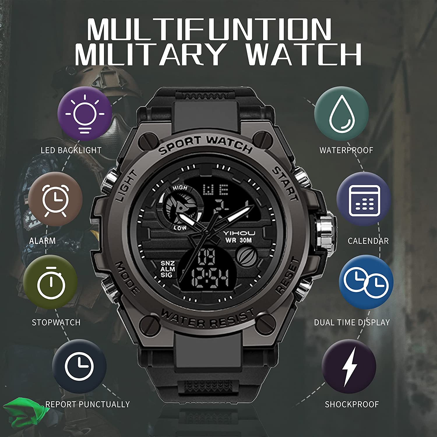 Multi-Functional Military-Grade Outdoor Sports Watch-Topselling
