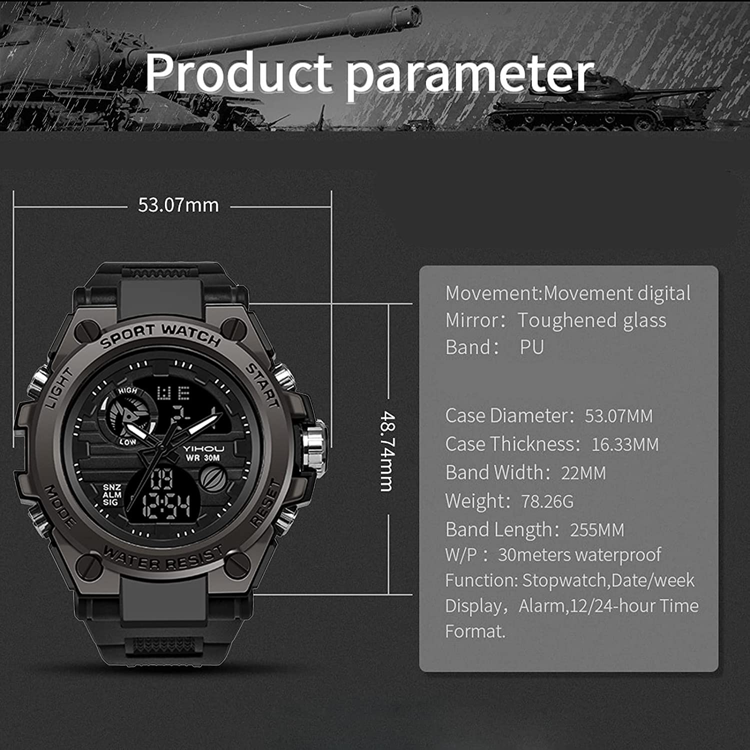 Multi-Functional Military-Grade Outdoor Sports Watch-Topselling