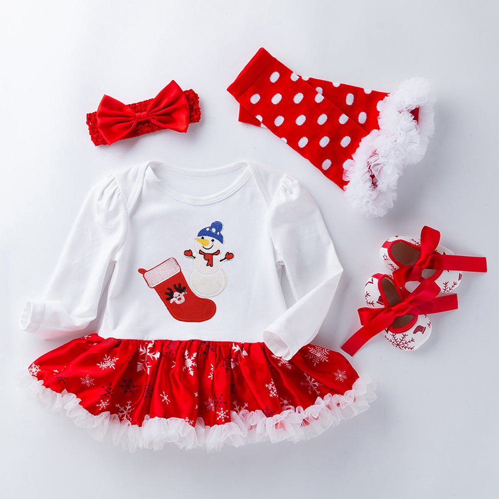 Newborn Baby Girl Christmas Outfit (4 Christmas Dresses)-Topselling