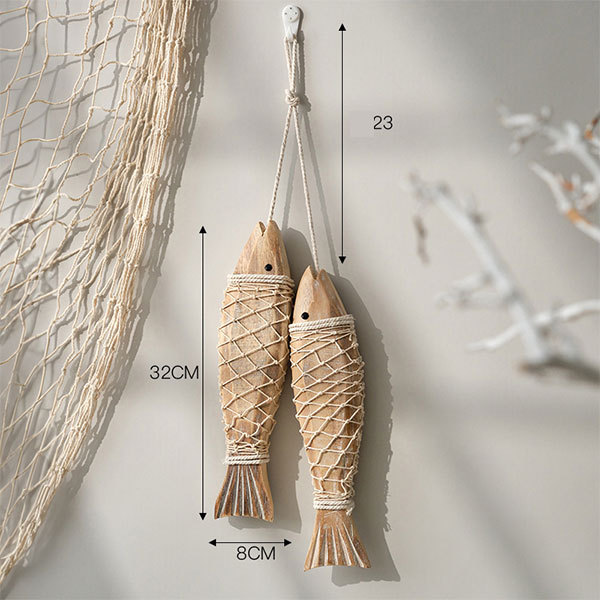 Antique Wooden Fish Decoration - Wall Art Decoration
