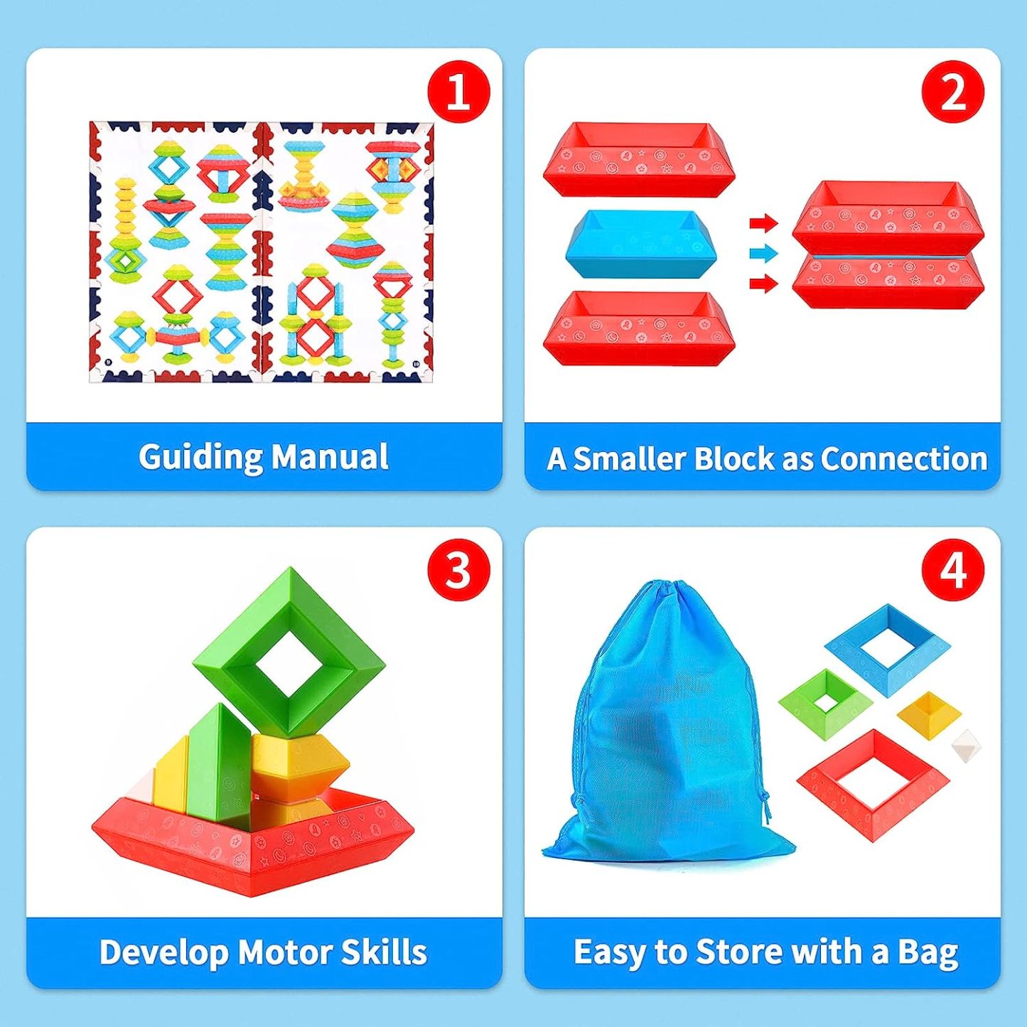 Pyramid Stacking Toy Building Blocks 3D -Topselling
