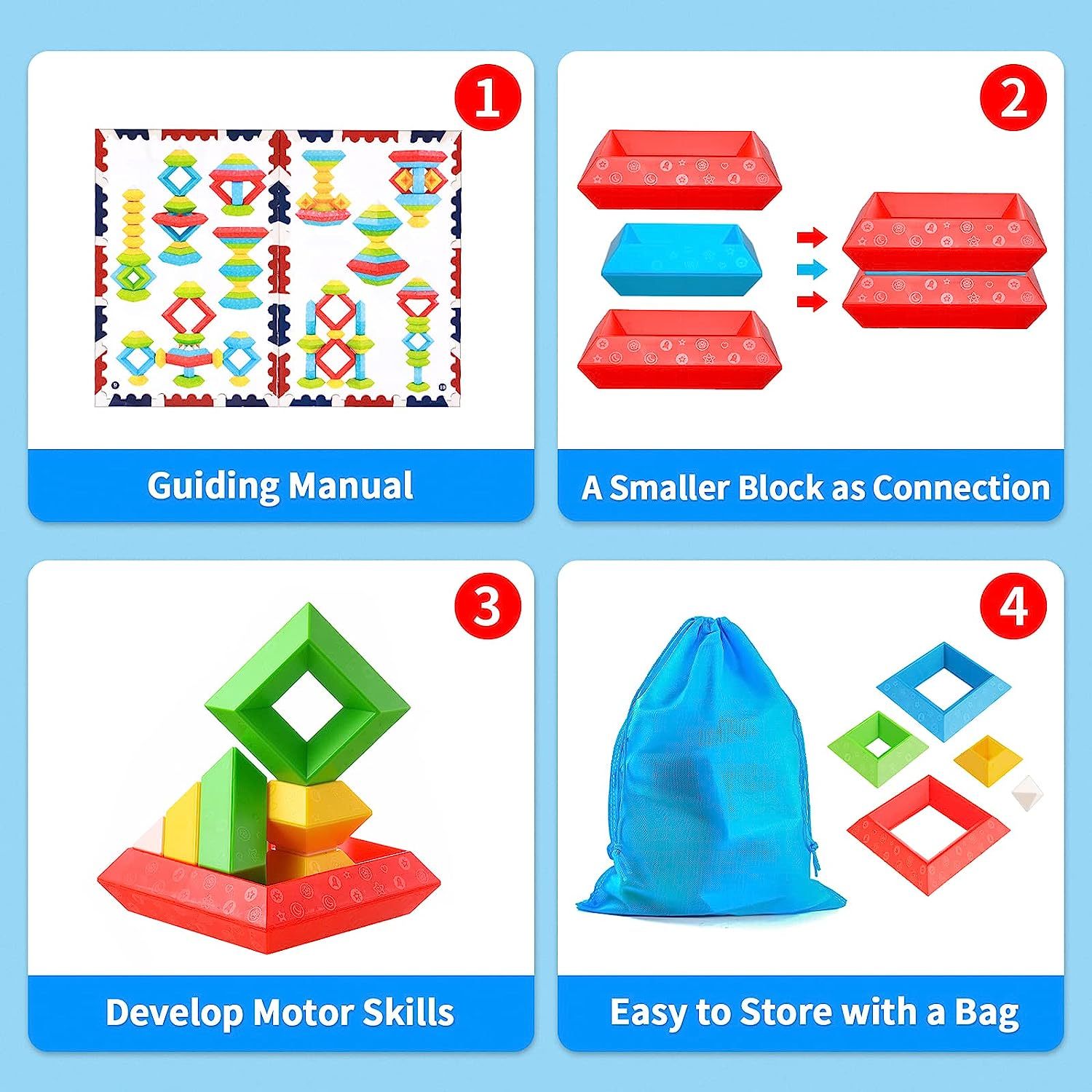 Pyramid Stacking Toy Building Blocks 3D -Topselling