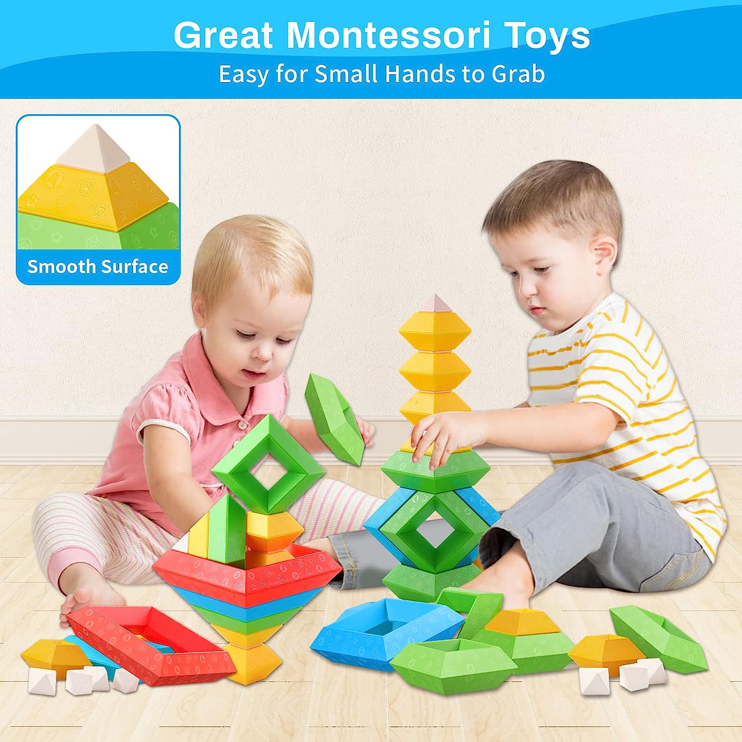 Pyramid Stacking Toy Building Blocks 3D -Topselling