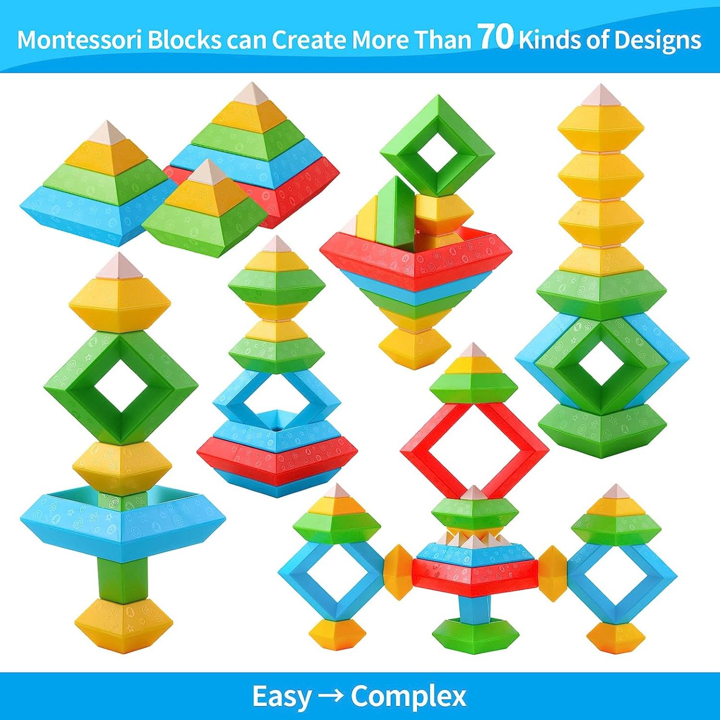 Pyramid Stacking Toy Building Blocks 3D -Topselling