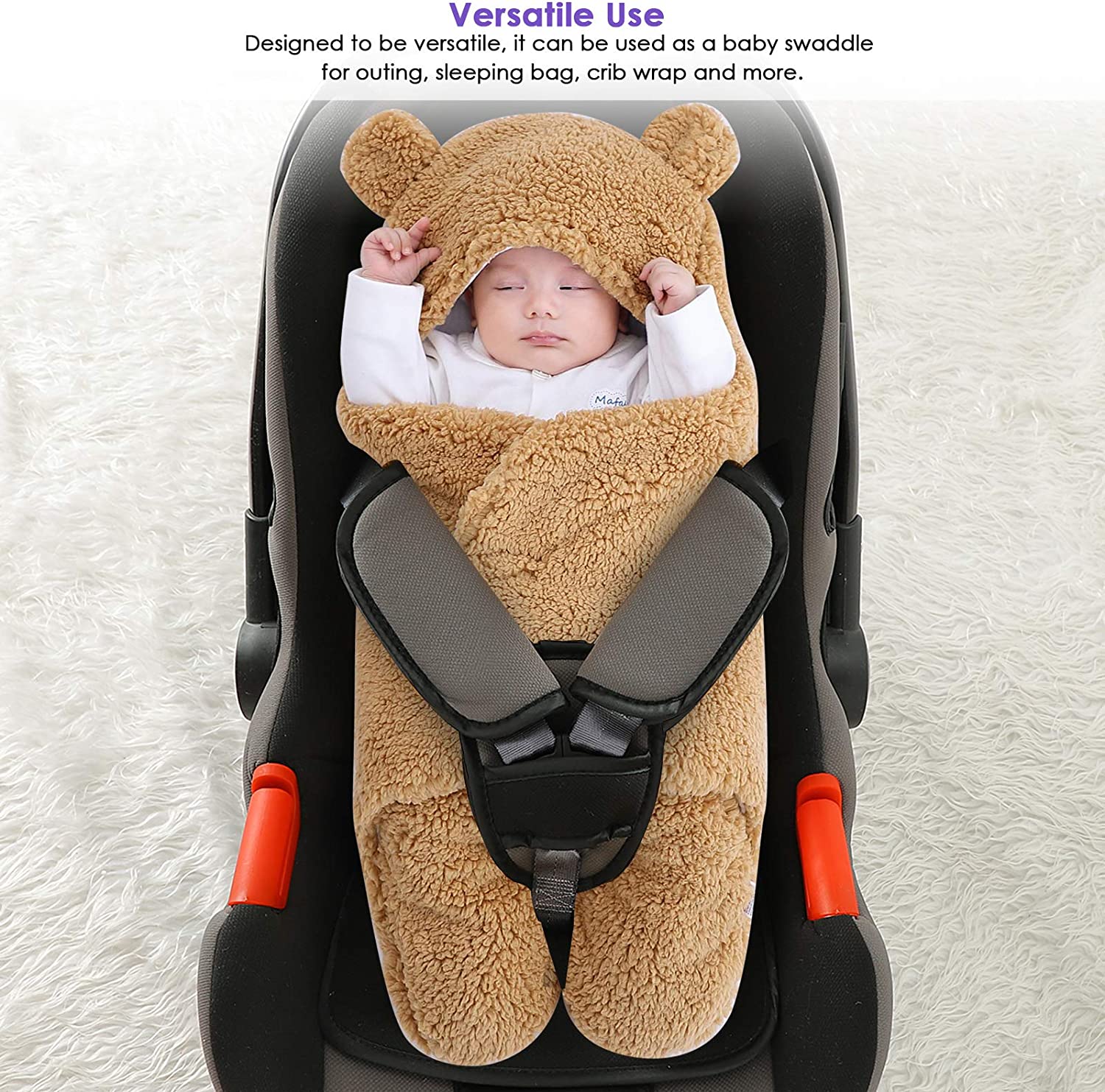 Newborn Baby Fleece Warm Hooded Swaddle Blanket-Topselling