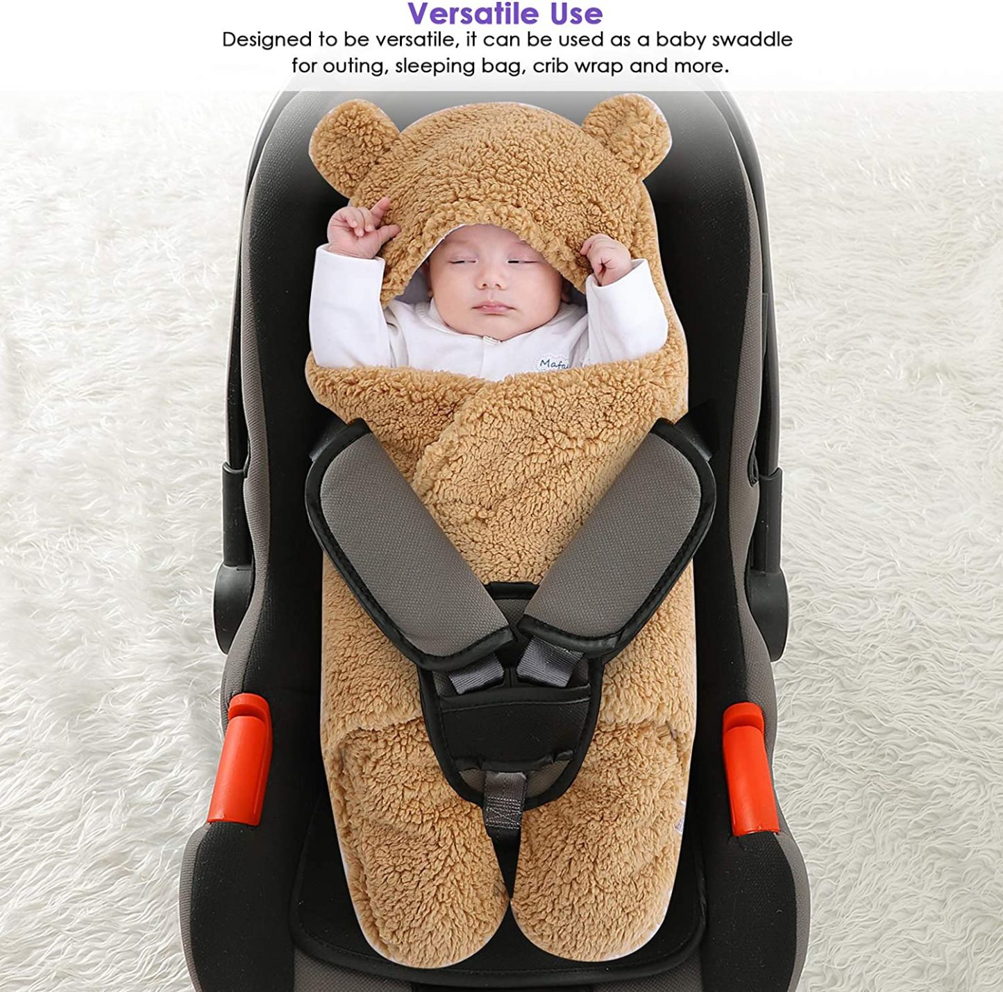 Newborn Baby Fleece Warm Hooded Swaddle Blanket-Topselling