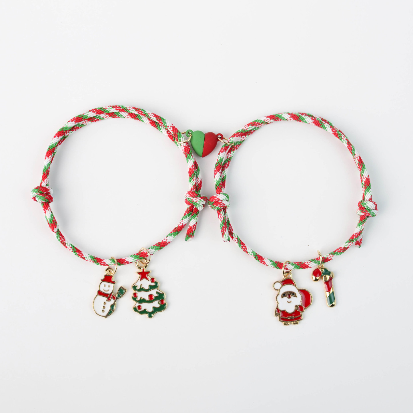 Christmas Heart Magnet Braided Couple Bracelet-Topselling