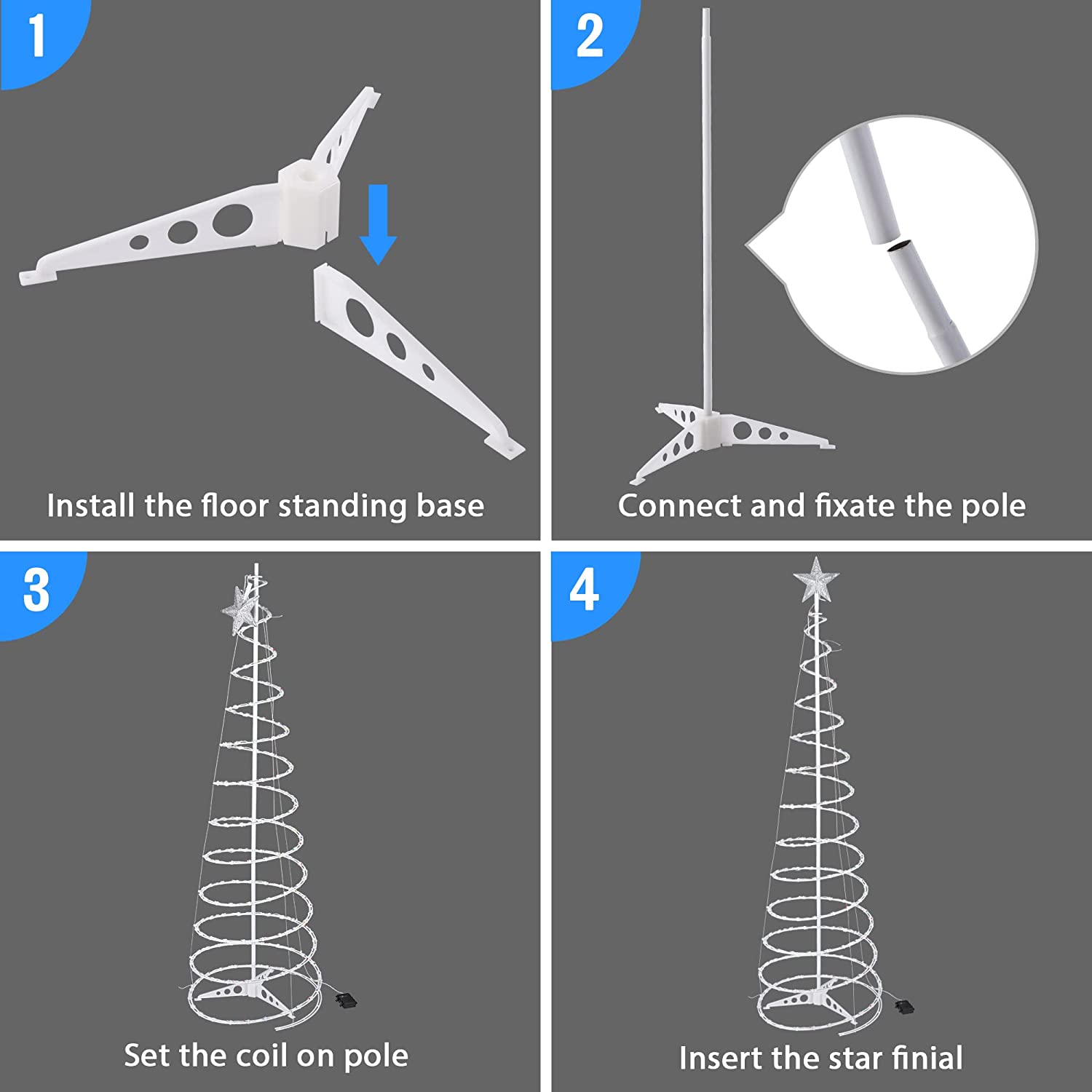 2022 New LED Spiral Christmas Tree Lights-Topselling