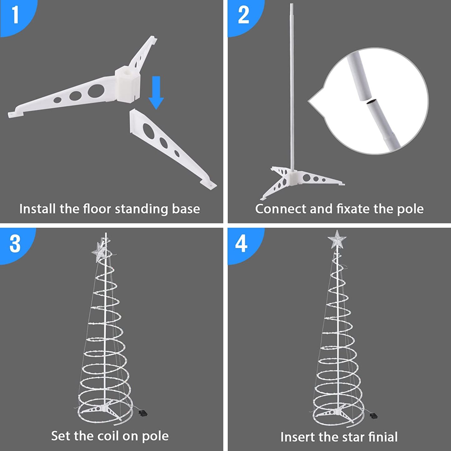 2022 New LED Spiral Christmas Tree Lights-Topselling