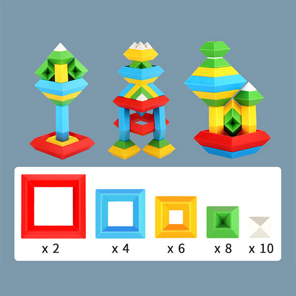 Pyramid Stacking Toy Building Blocks 3D -Topselling