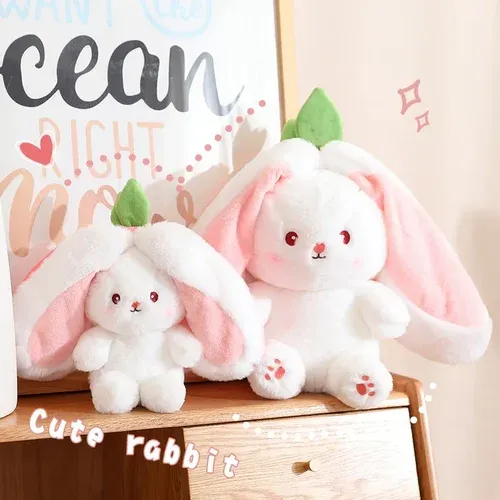 Strawberry Bunny Transformed into Little Rabbit Fruit Doll Plush Toy-Topselling