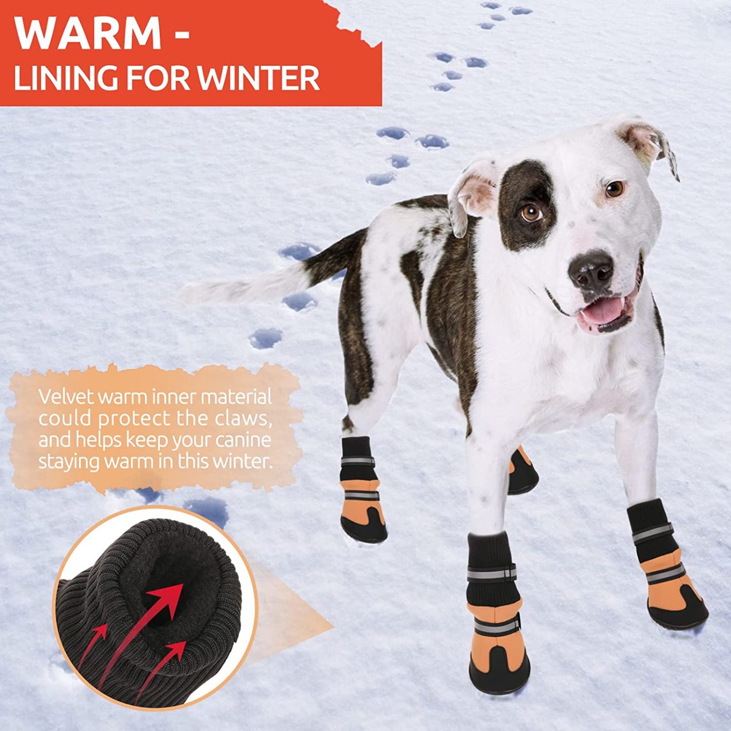Reflective All Weather Waterproof Dog Boots Pet Snow Boots Shoes-Topselling