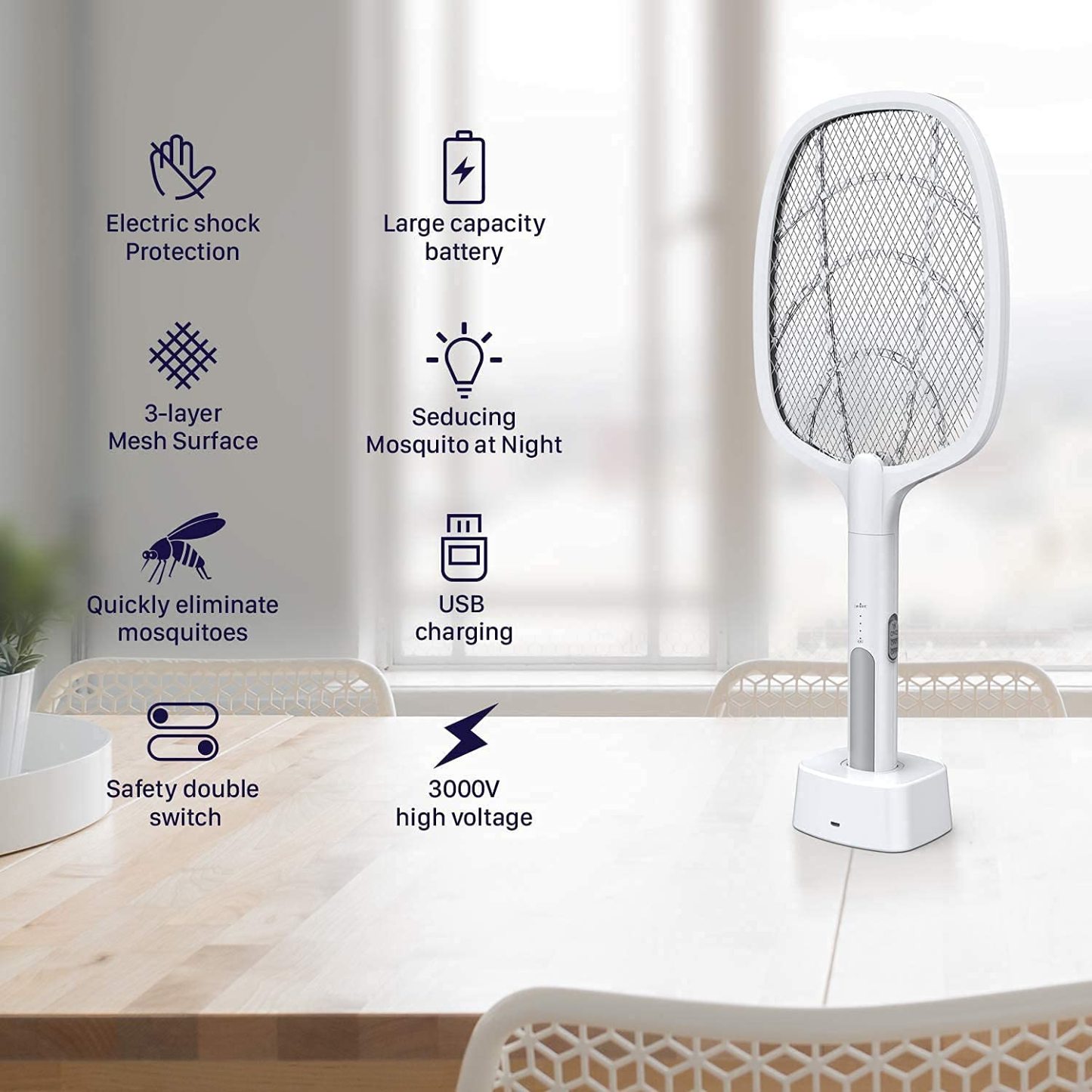 2-in-1 Electric Swatter & Night Mosquito Killing Lamp-Topselling