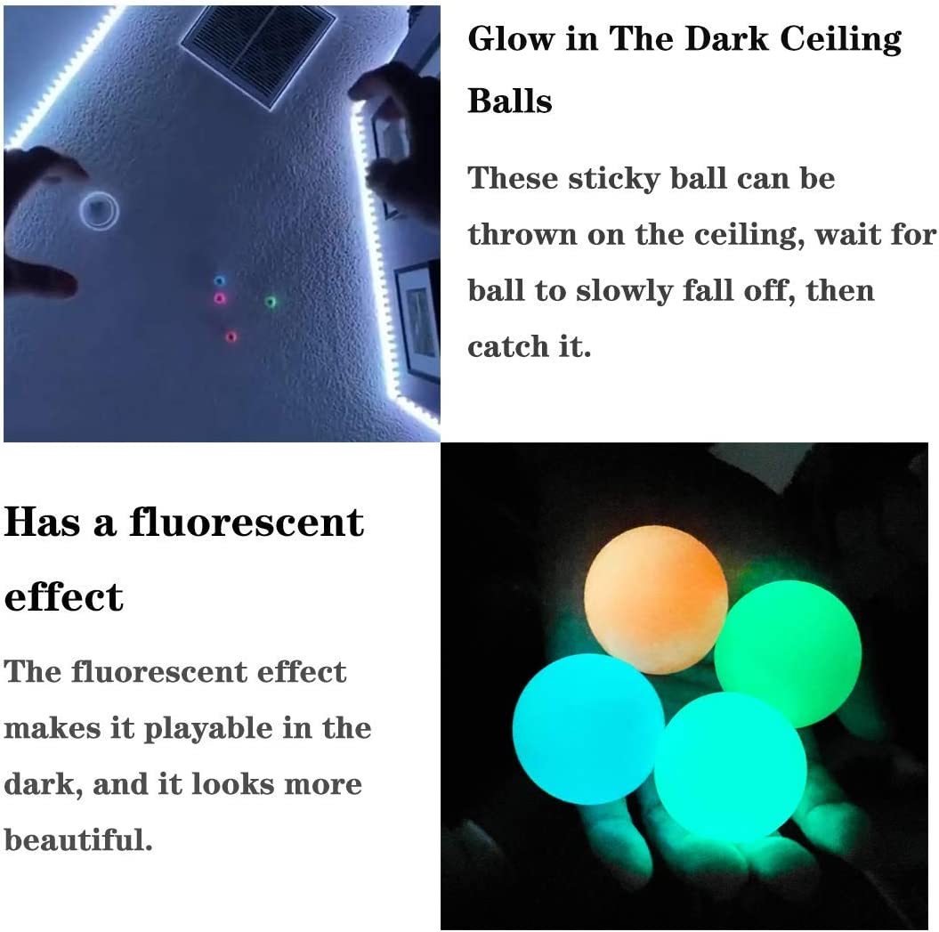 Glow in the Dark Sticky Balls - Stress Balls for Kids and Adults-Topselling