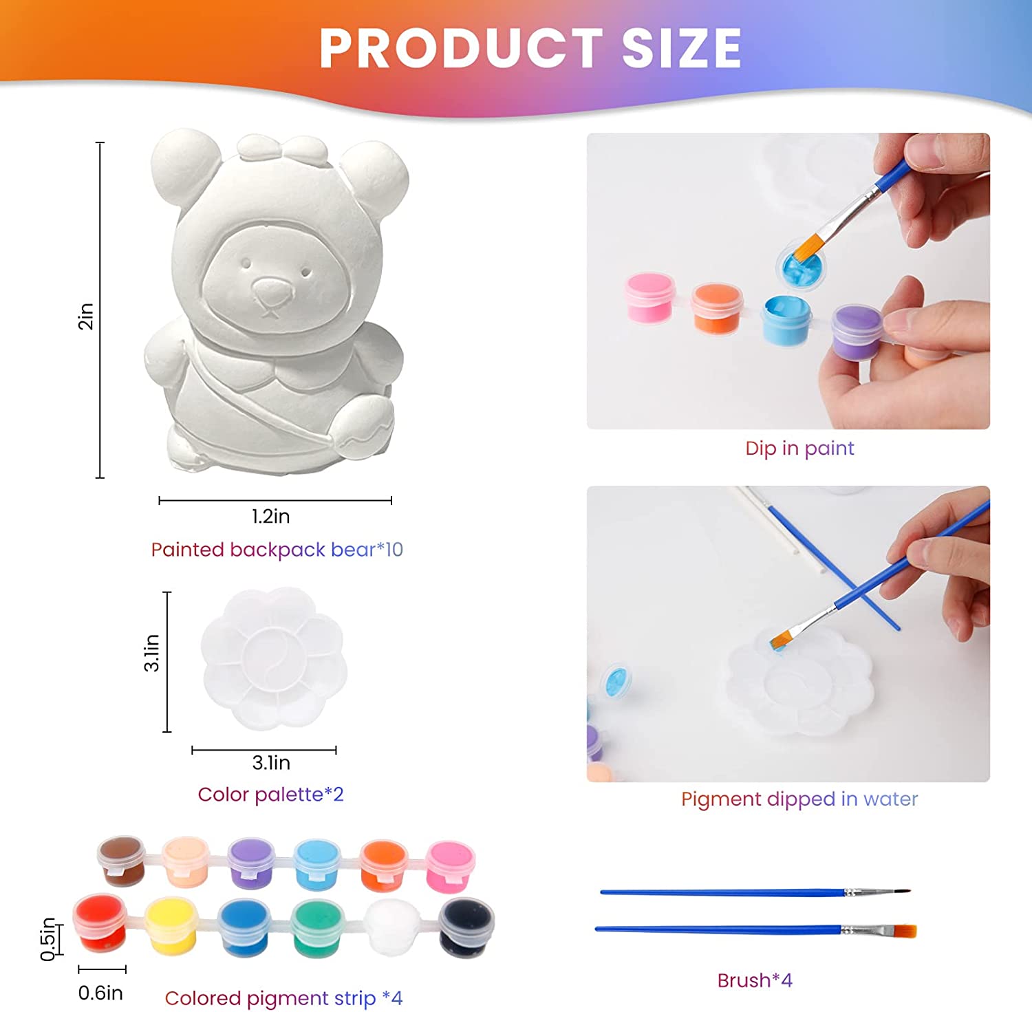 Paint Your Own Cute Mini Backpack Bear Kit-Topselling