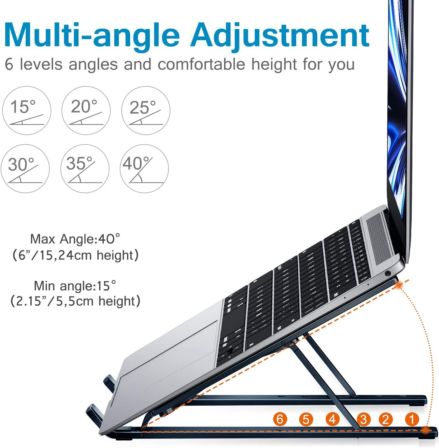Folding Adjustable Aluminum Laptop Stand + FREE POUCH-Topselling