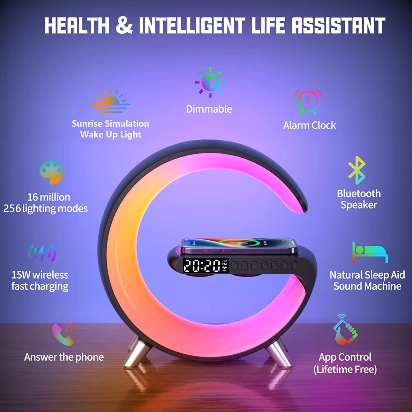 2023 New Smart LED Desk Lamp - Wireless Charging Atmosphere Light-Topselling