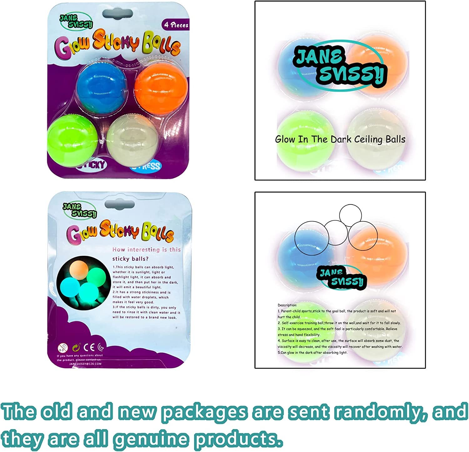 Glow in the Dark Sticky Balls - Stress Balls for Kids and Adults-Topselling