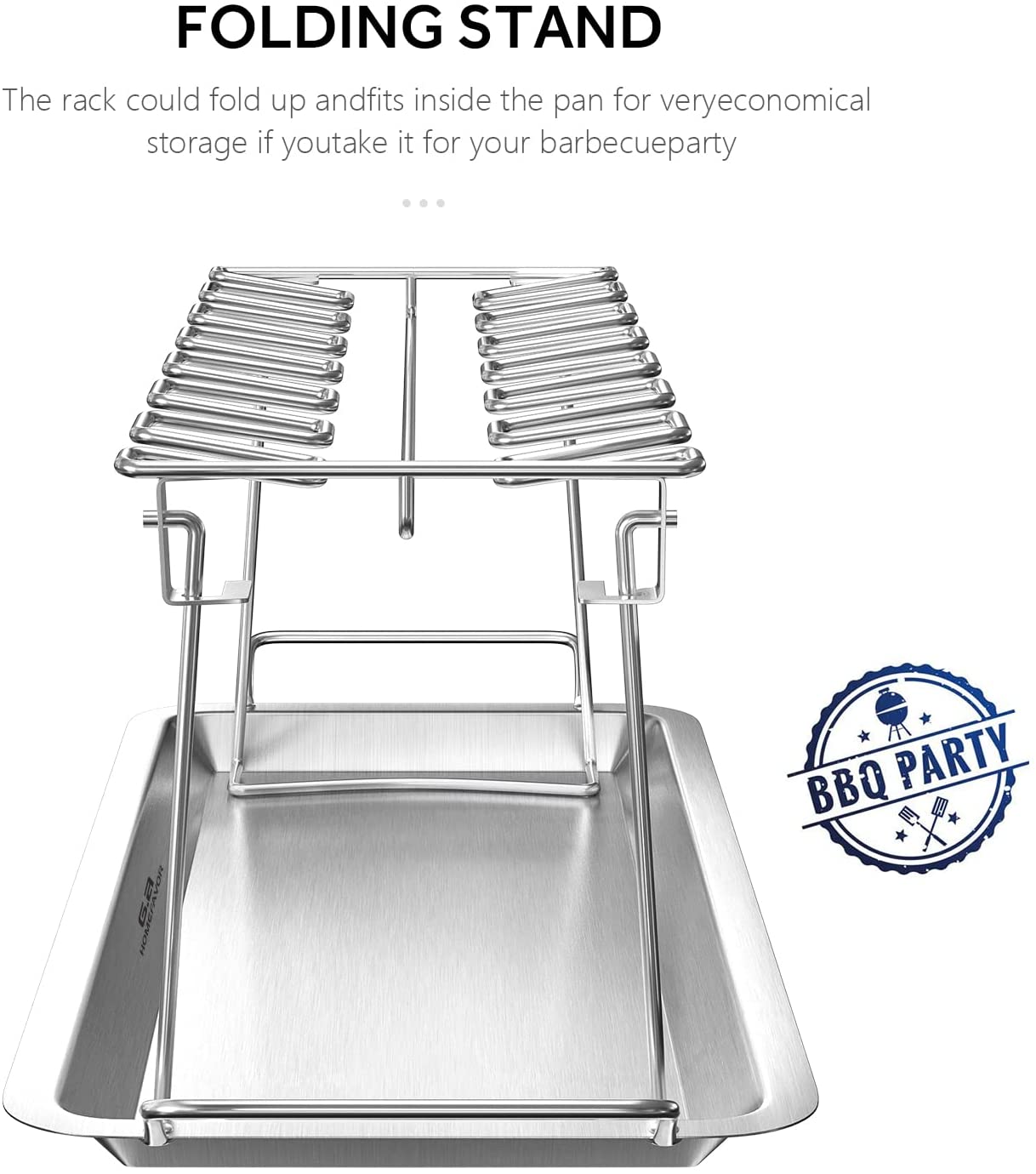 Chicken Thighs Wing Rack 14-Bay Stainless Steel Metal Grill-Topselling