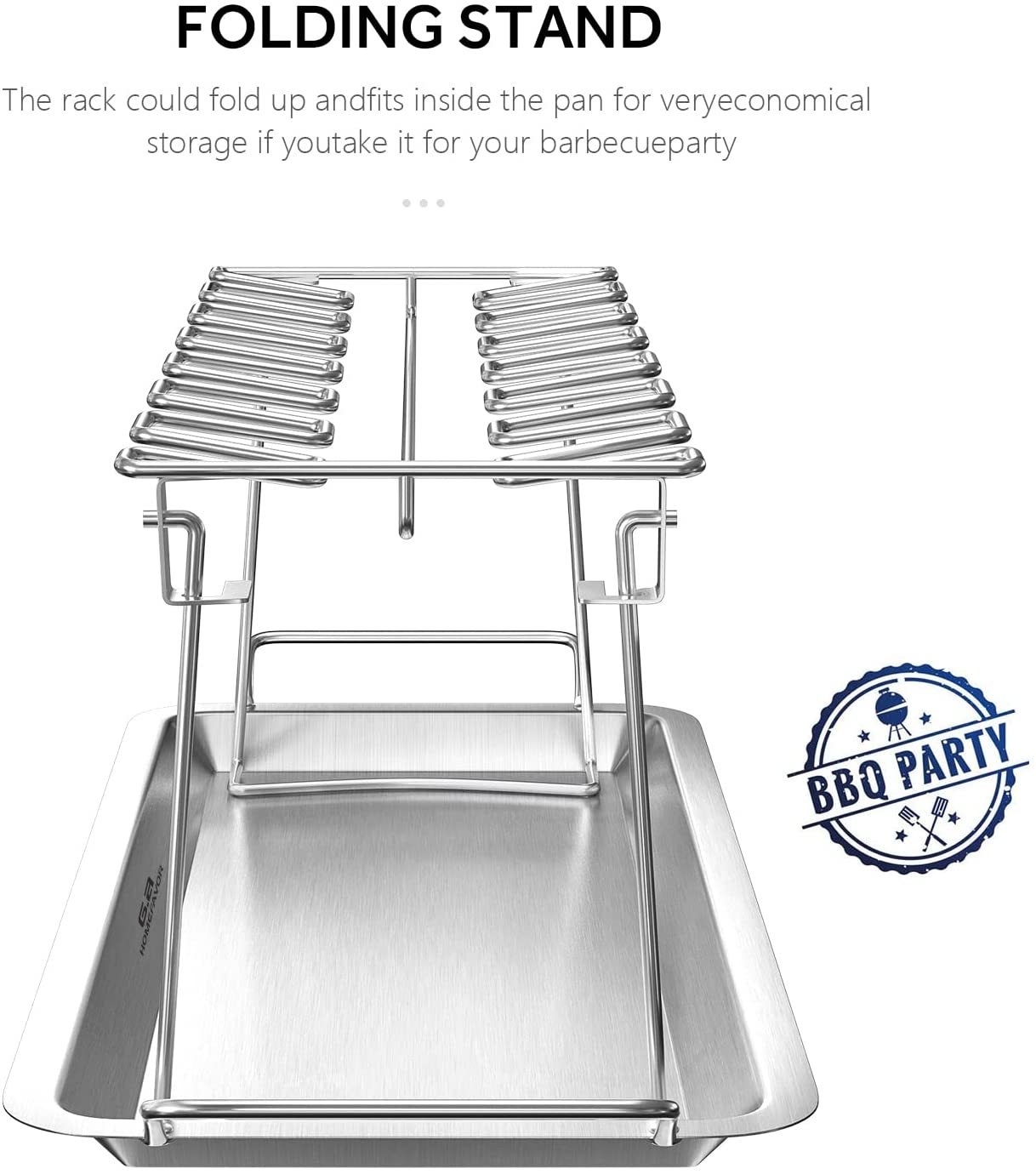 Chicken Thighs Wing Rack 14-Bay Stainless Steel Metal Grill-Topselling