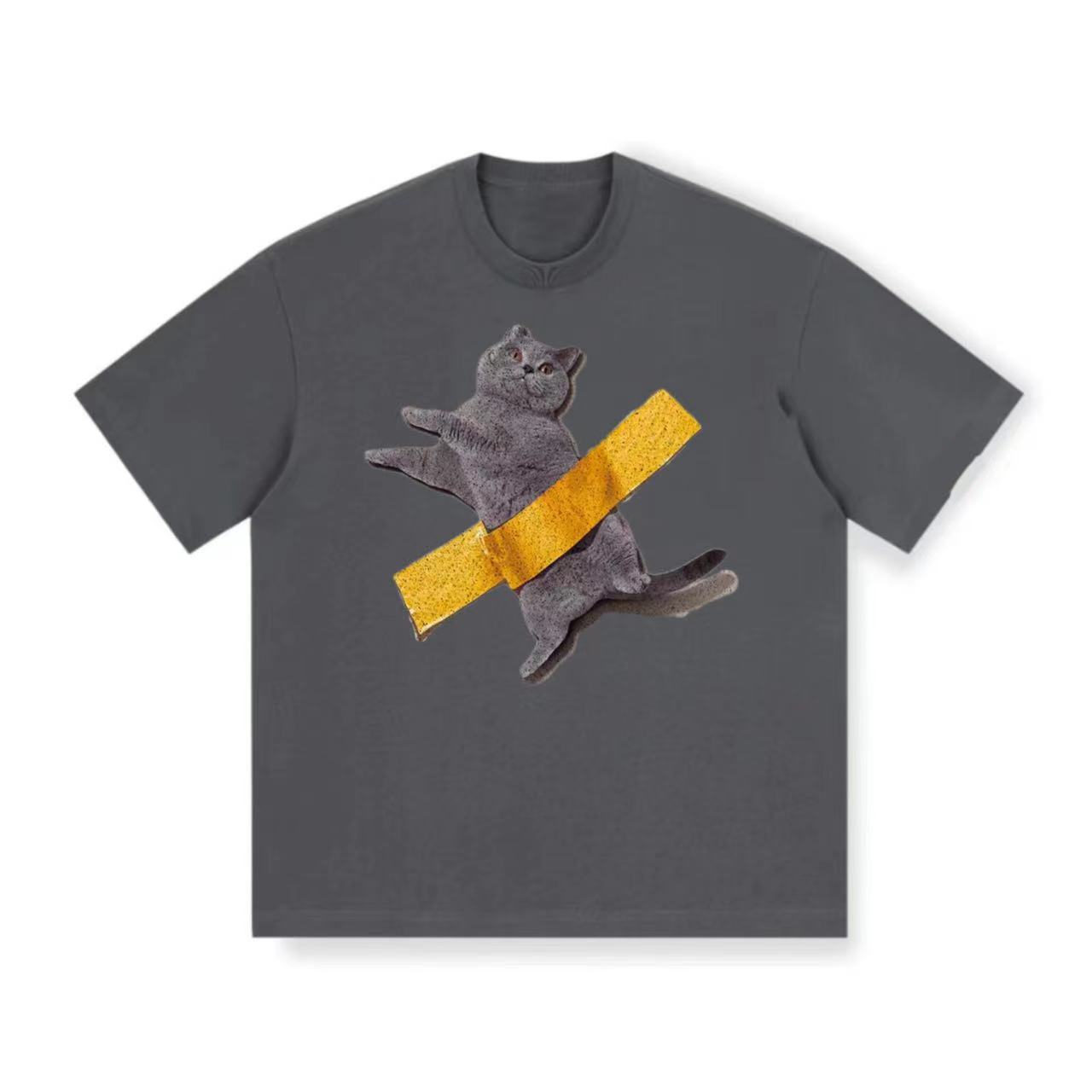 Cute pet blue cat spoof funny short sleeves