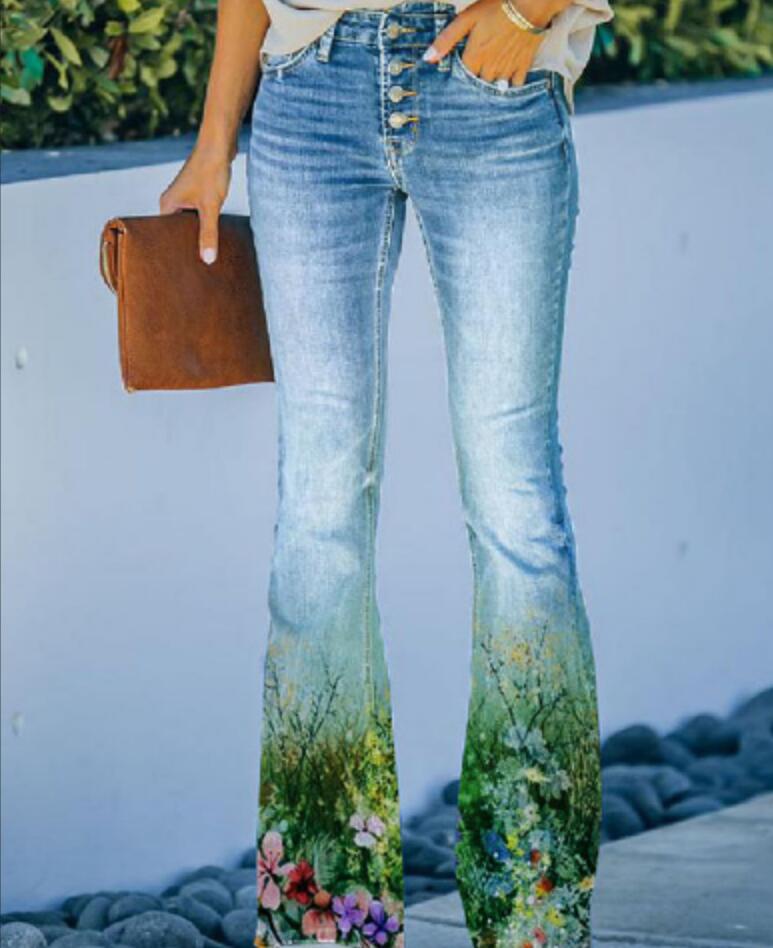 4-Button Flare Jeans-Topselling