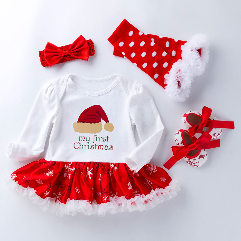 Newborn Baby Girl Christmas Outfit (4 Christmas Dresses)-Topselling