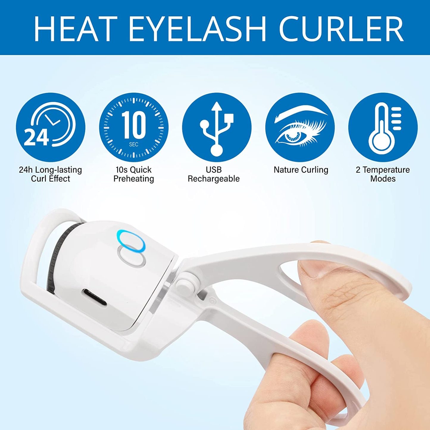 Long-Lasting Hold Heated Eyelash Curler-Topselling