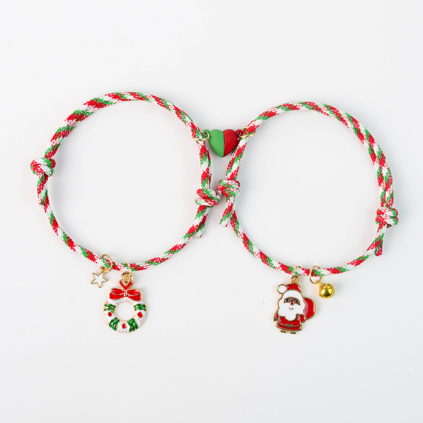 Christmas Heart Magnet Braided Couple Bracelet-Topselling