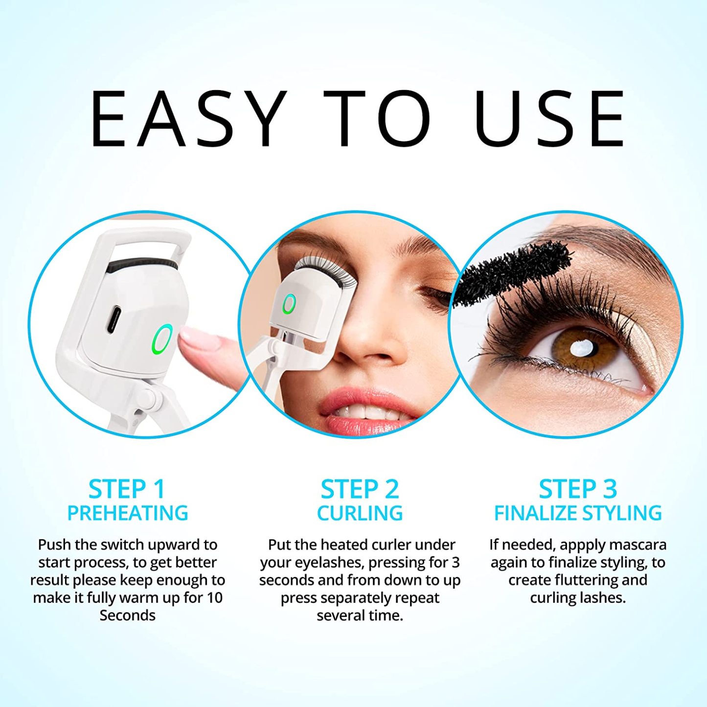 Long-Lasting Hold Heated Eyelash Curler-Topselling
