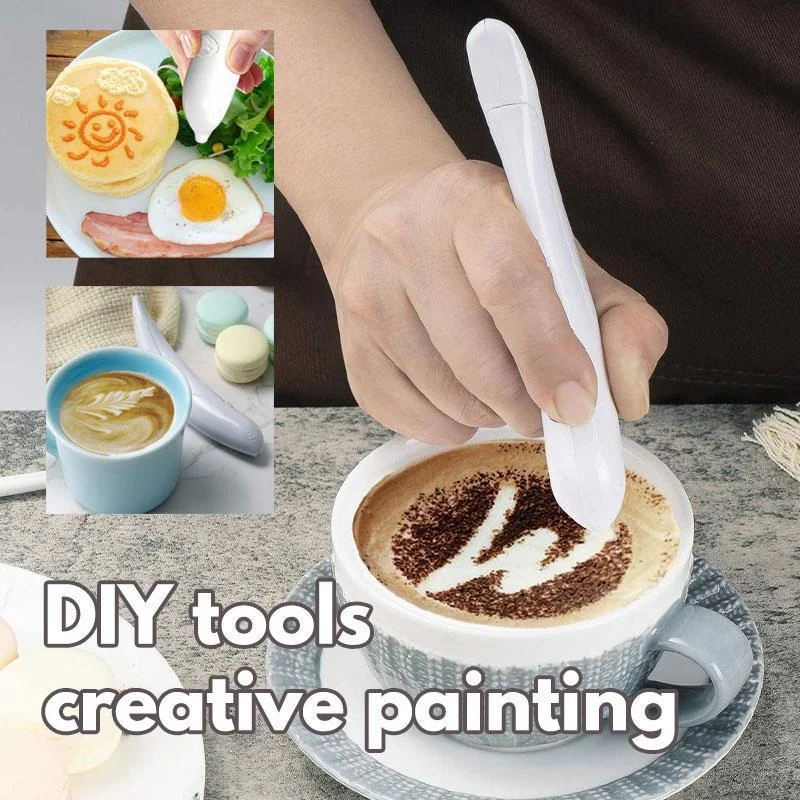 Portable Coffee Engraving Pen-16 Coffee Cake Decorating Templates-Topselling