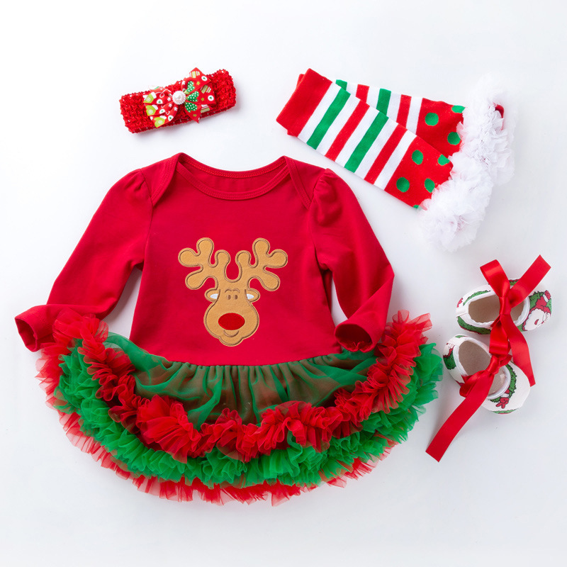 Newborn Baby Girl Christmas Outfit (4 Christmas Dresses)-Topselling