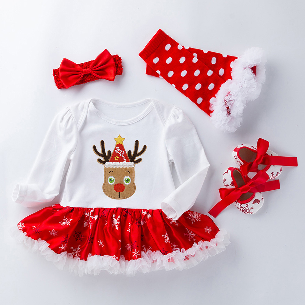 Newborn Baby Girl Christmas Outfit (4 Christmas Dresses)-Topselling