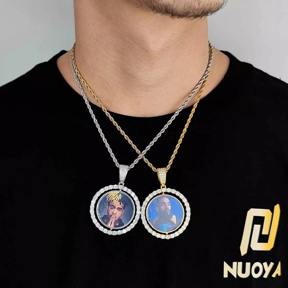 CUSTOM DOUBLE SIDED SPINNING PHOTO PENDANT-Topselling